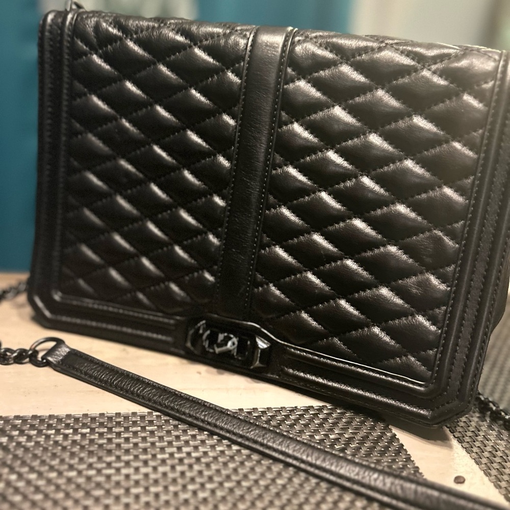 Rebecca Minkoff Black Quilted Chain Shoulder Bag - Picture 5 of 10